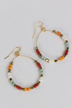 Earrings large hoop peachy bone/br 2.5L mid-tone