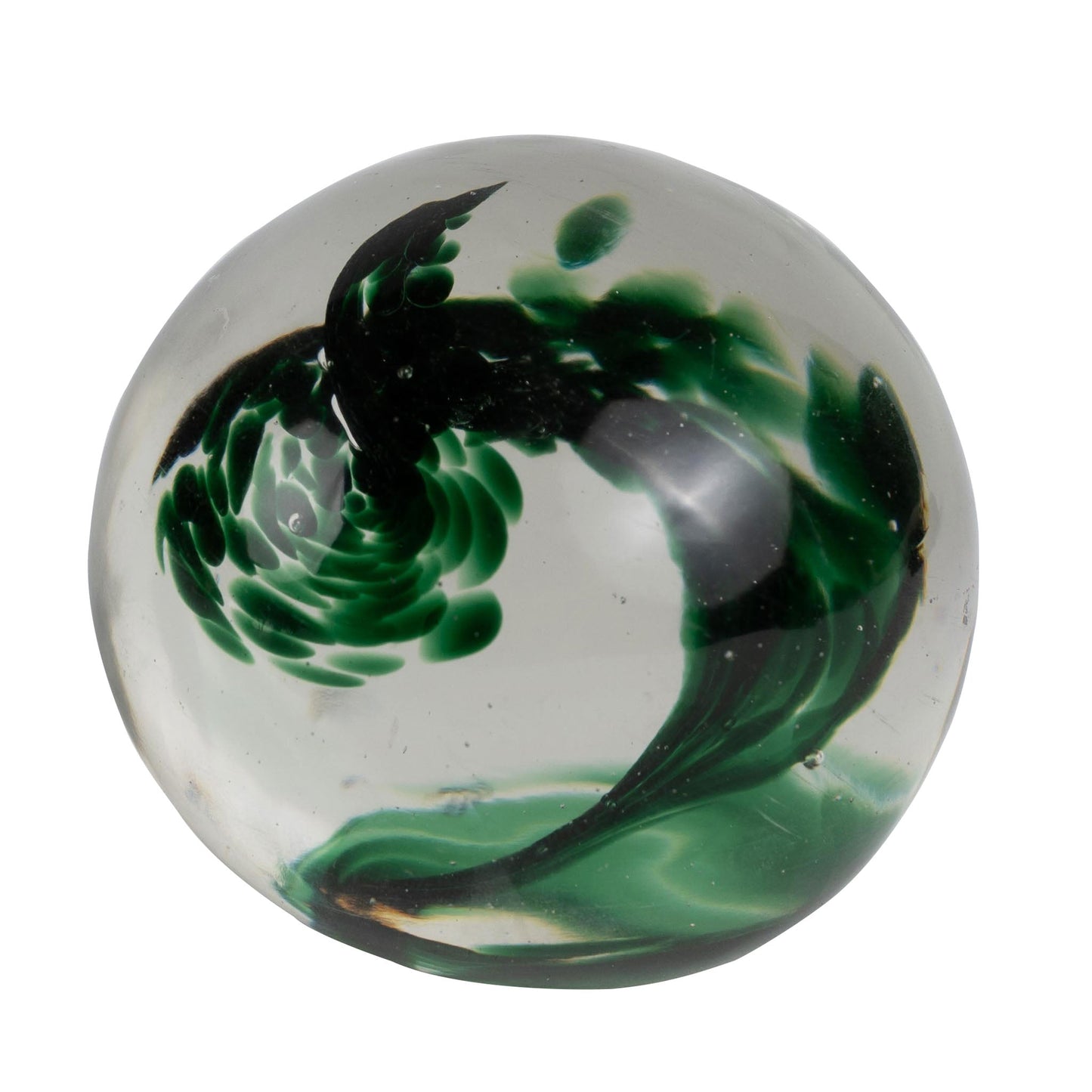 Paperweight hand blown blass 4D blue/green