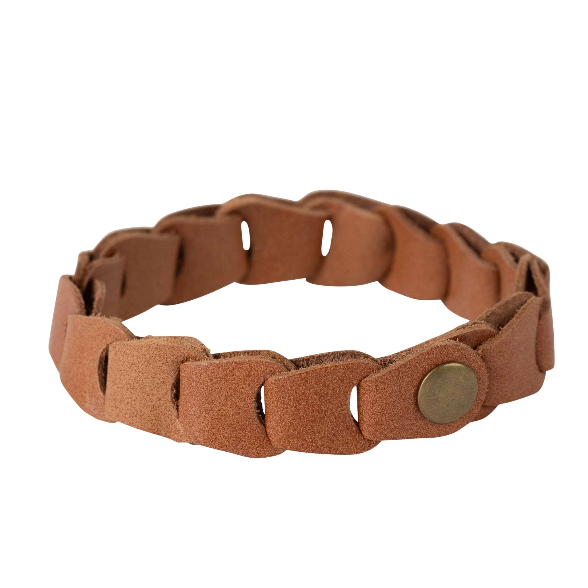 Bracelet linked w/snap buffalo leather 8.5L nat