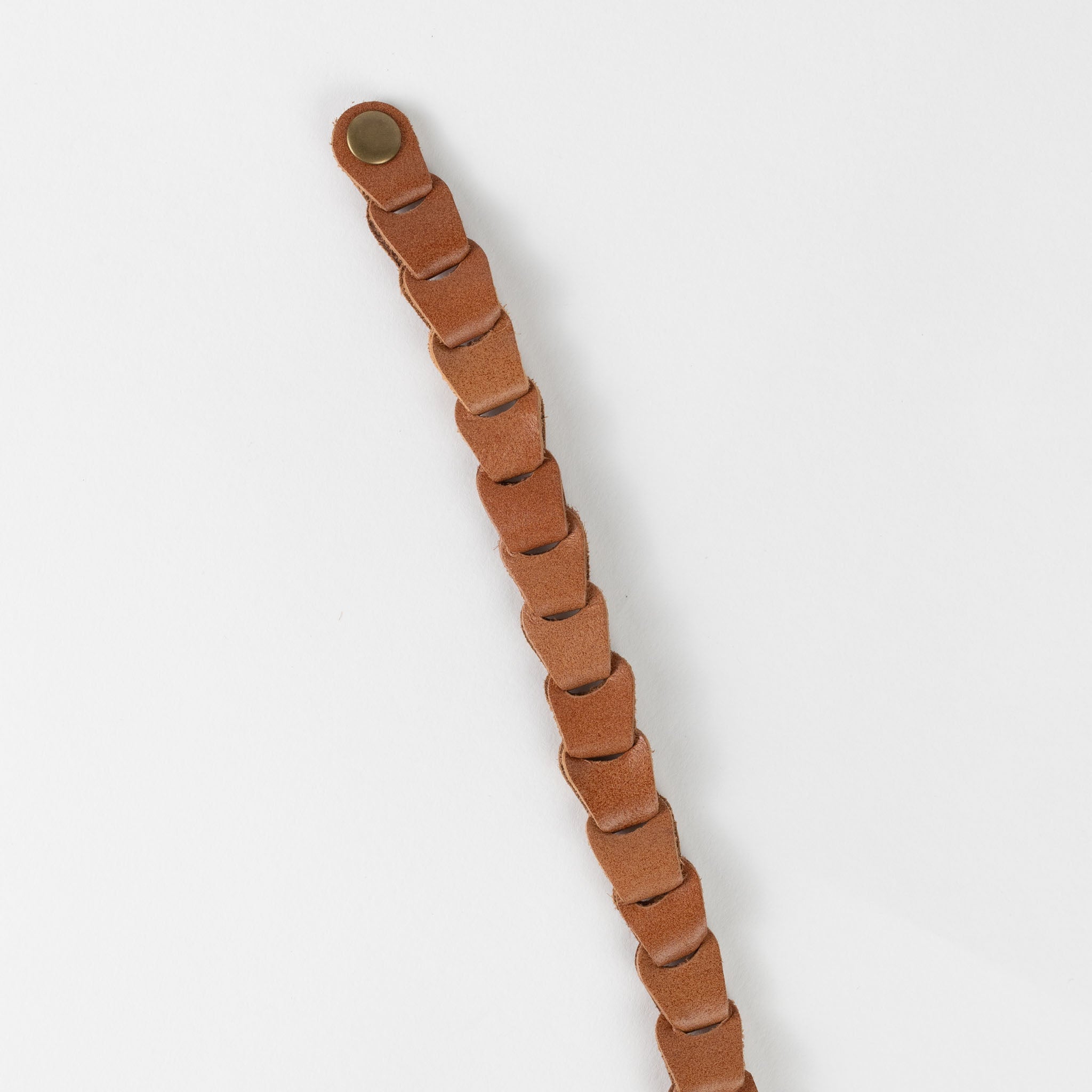 Bracelet linked w/snap buffalo leather 8.5L nat
