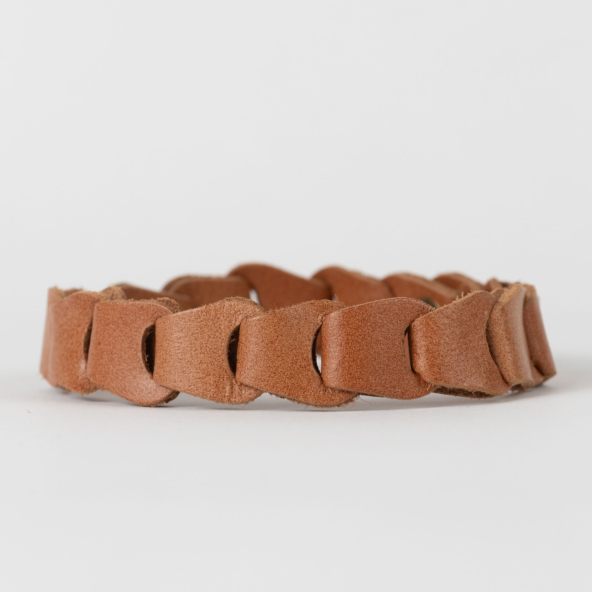 Bracelet linked w/snap buffalo leather 8.5L nat