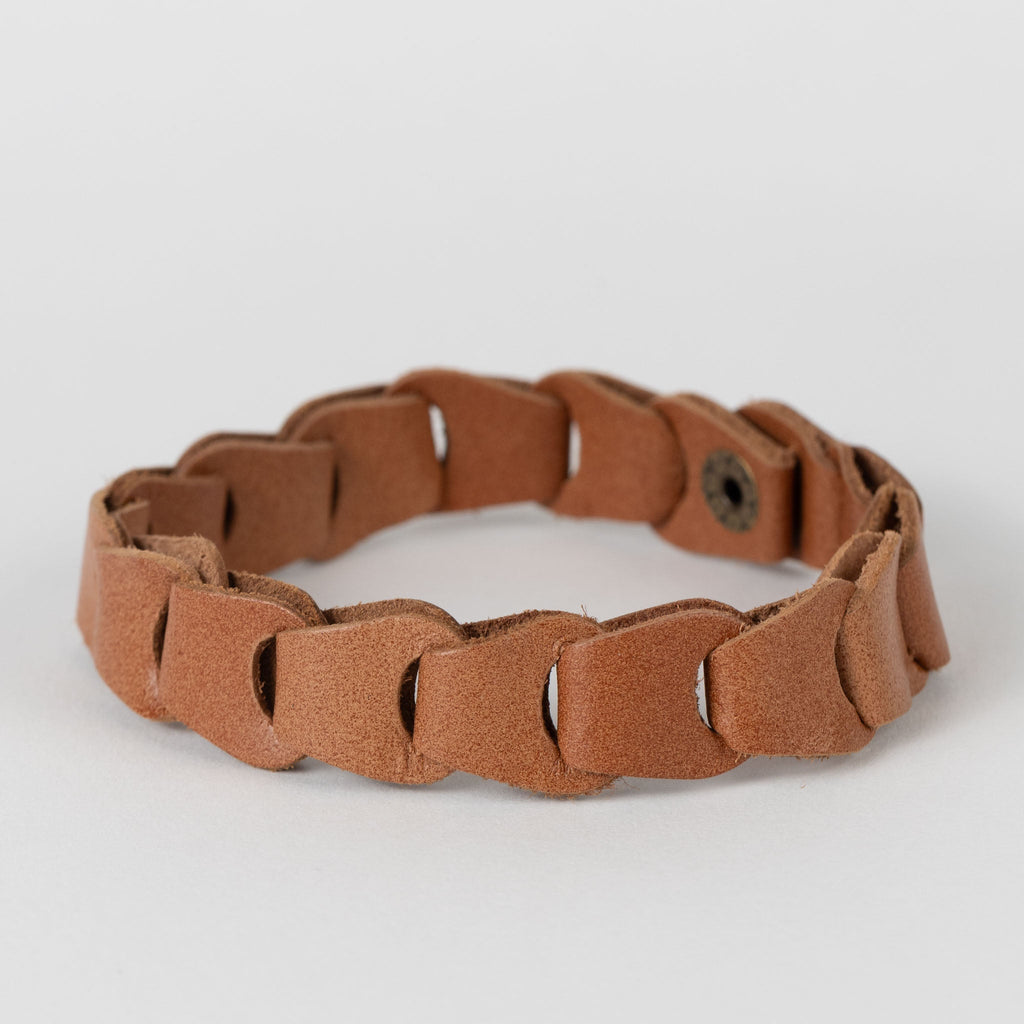 Bracelet linked w/snap buffalo leather 8.5L nat