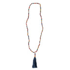 Necklace tassel denim/thread 32L navy/multi