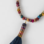 Necklace tassel denim/thread 32L navy/multi