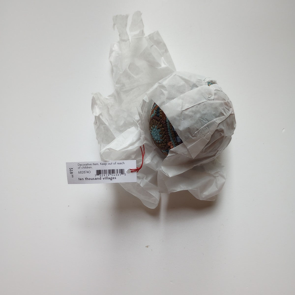 Ornament ball beaded M/2 2.5D copper/blue/brown