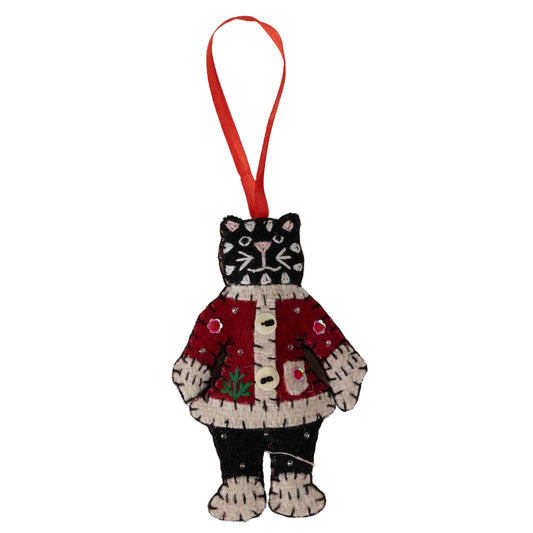 Santa Cat Claws Felt Ornament - Default Title (6828780)