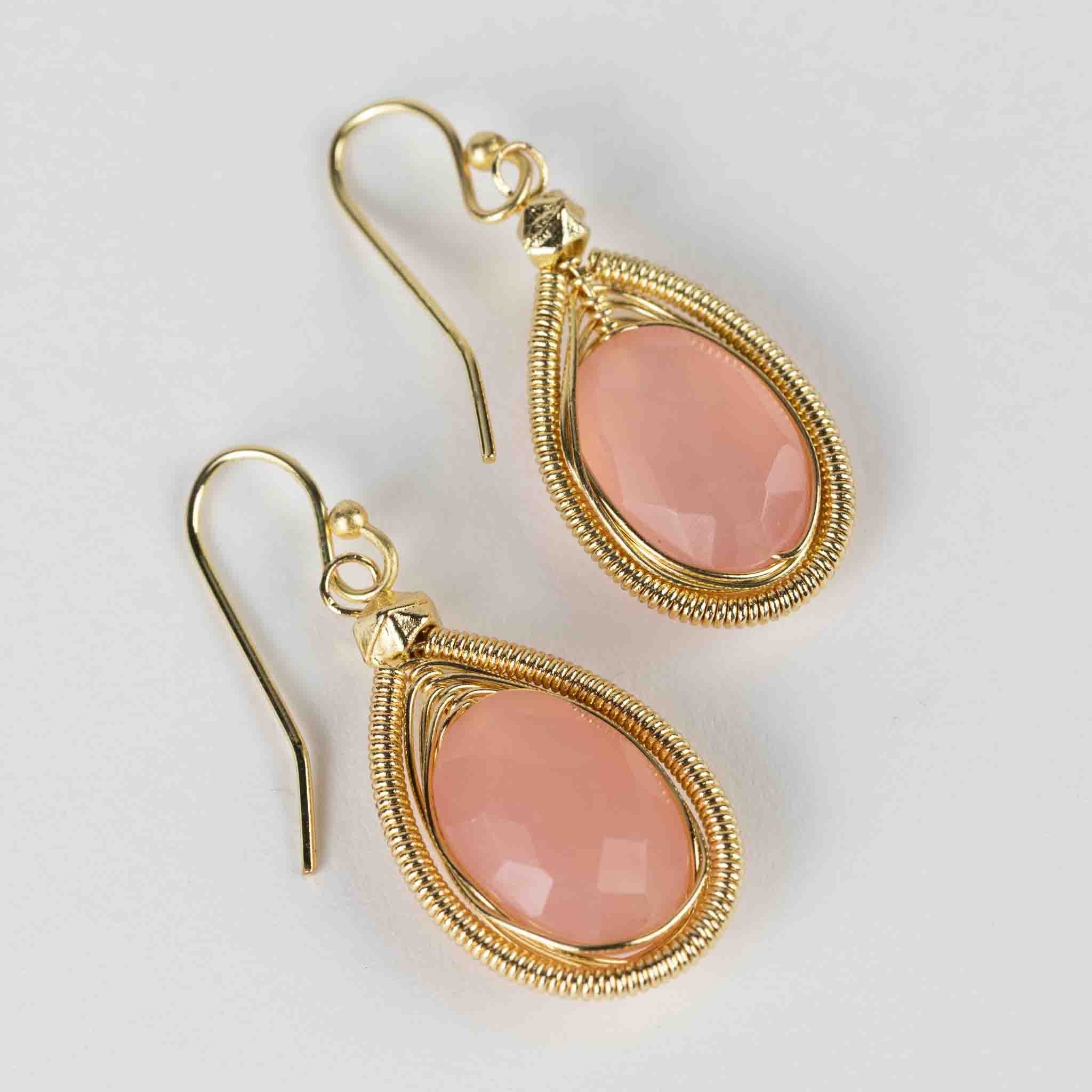 Rose Onyx Drop Earrings - Default Title (6828890)