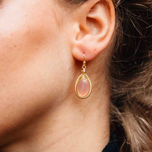 Rose Onyx Drop Earrings - Default Title (6828890)