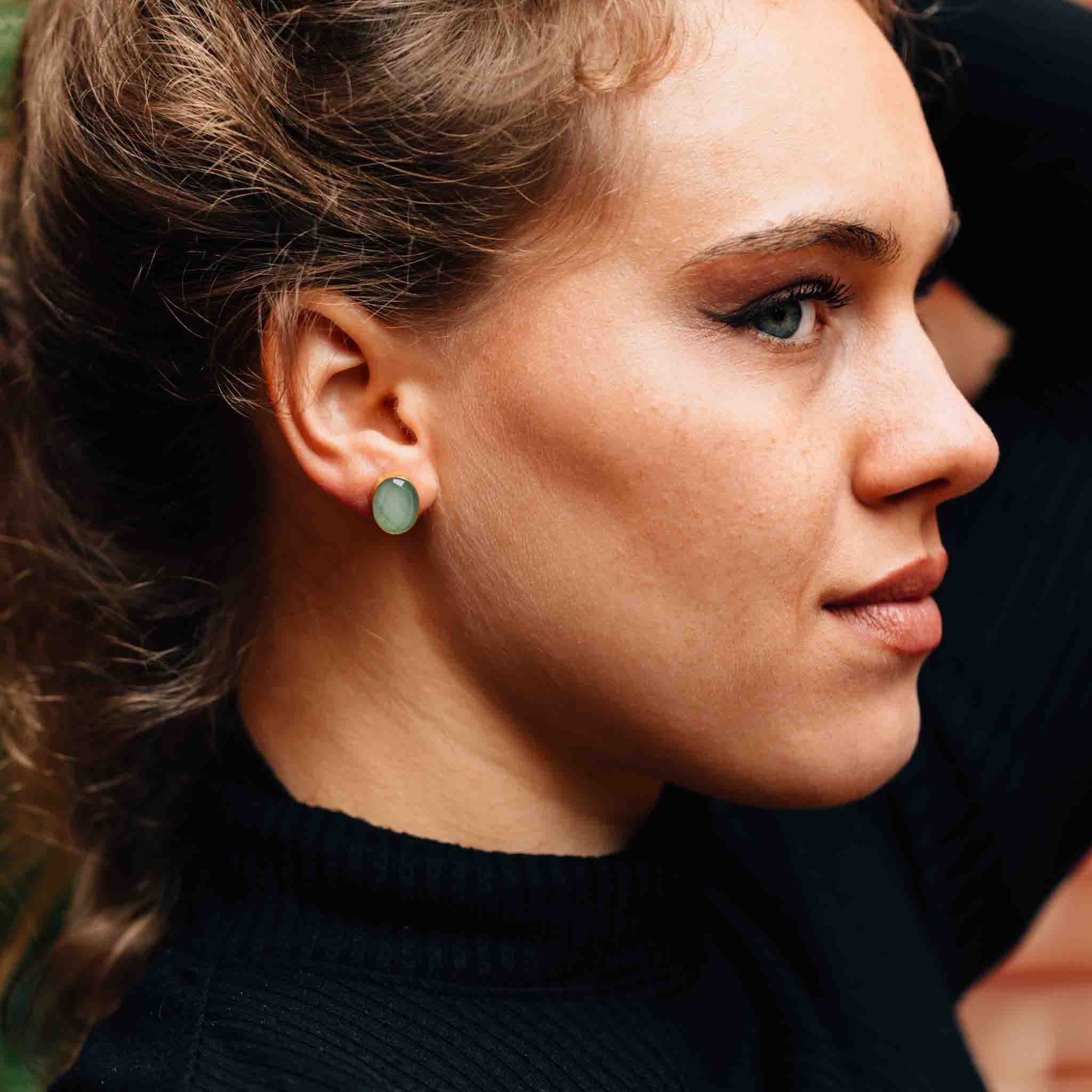 Shanti Green Onyx Stud Earrings - Default Title (6828930)