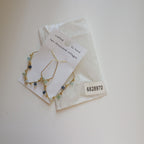 Earrings celestial open wire br/agate 2L gld/grns