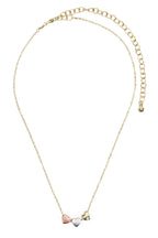 Necklace 3 hearts/chain 15L gld/cppr