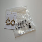 Earrings open oval pearl/stone/brass 1.5L gld/crm
