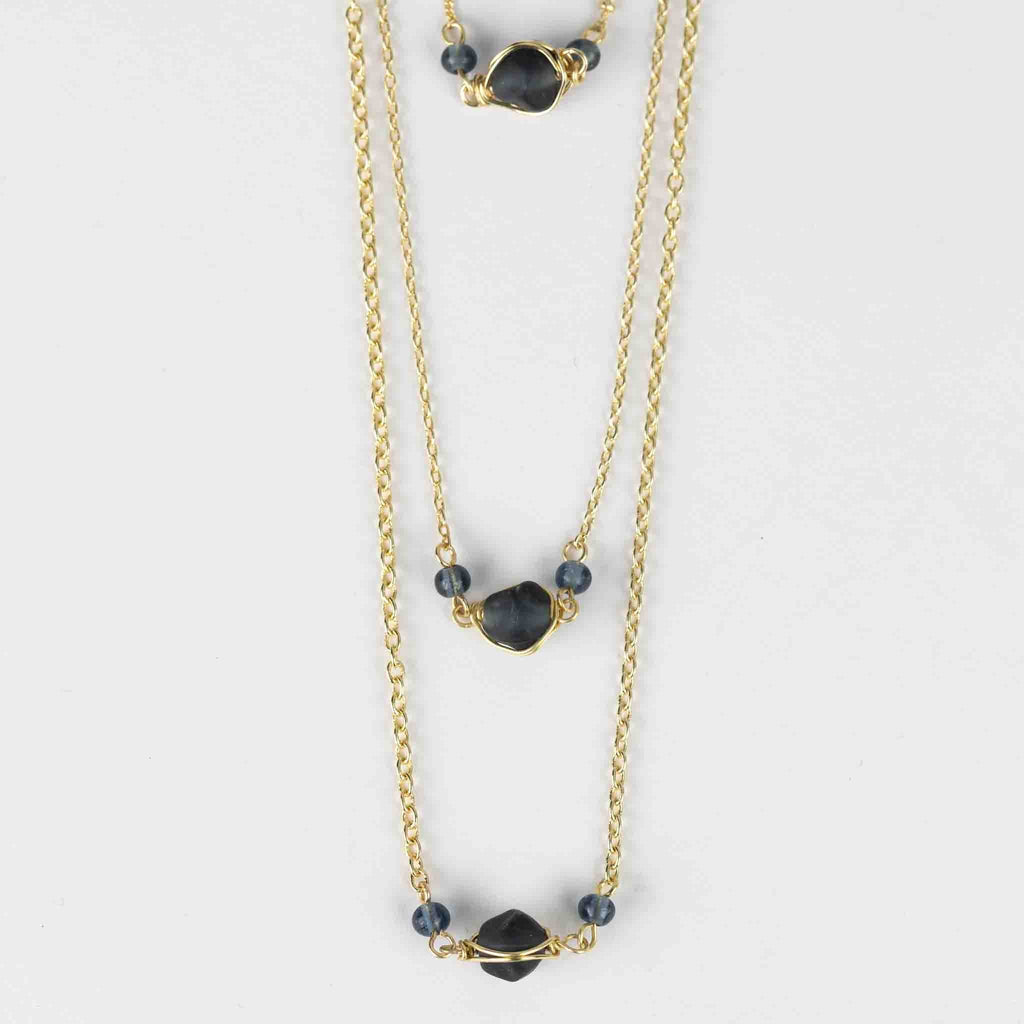 Blue Starry Tiered Necklace - Default Title (6830530)