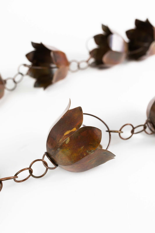 Rain chain lotus shape metal 84L copper