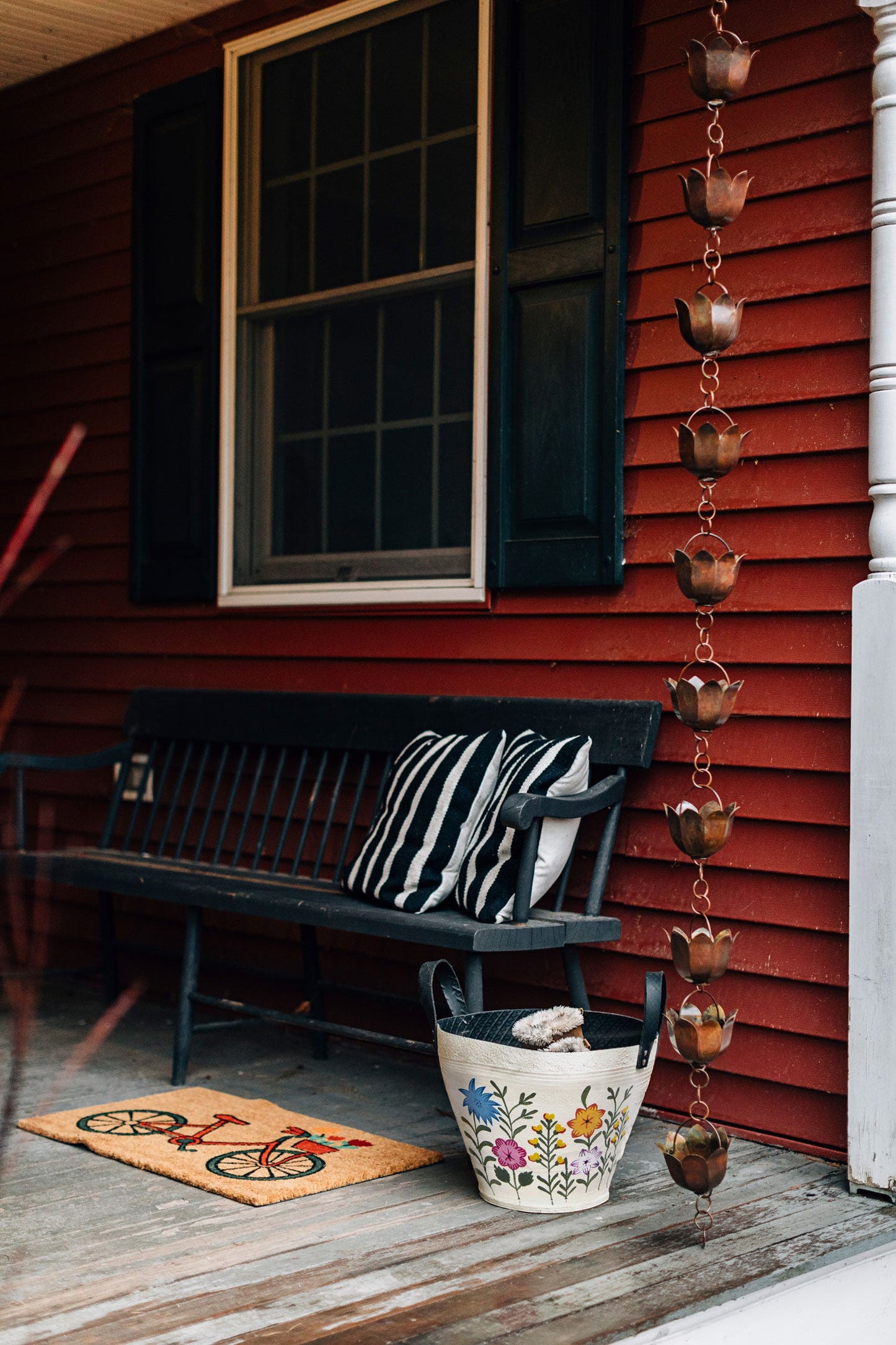 Rain chain lotus shape metal 84L copper