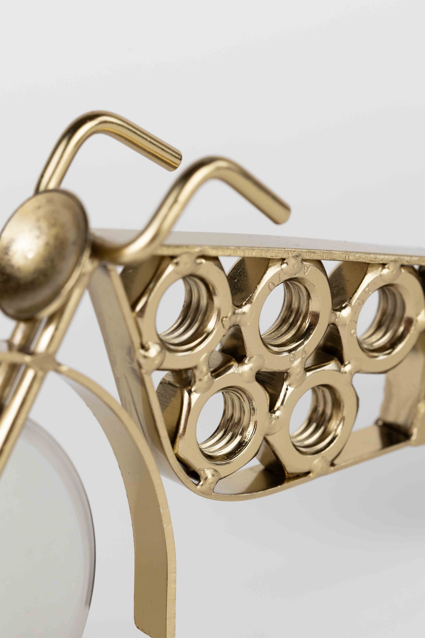 Pizza cutter motorcycle w/stand 9Lx4H silver/gold