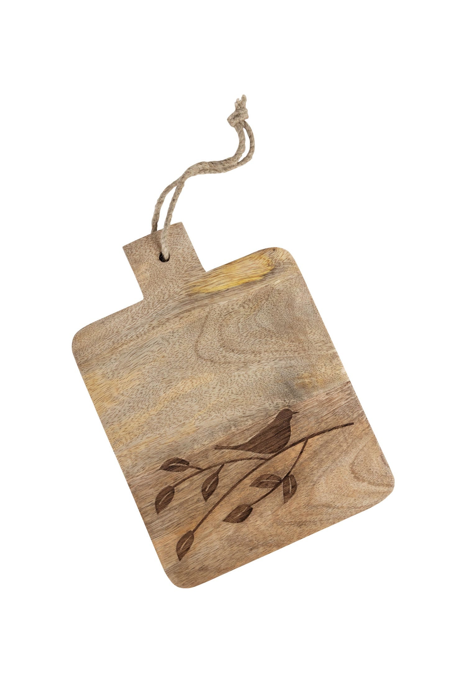Serving board bird/branch mango wood 8.5Lx6 nat