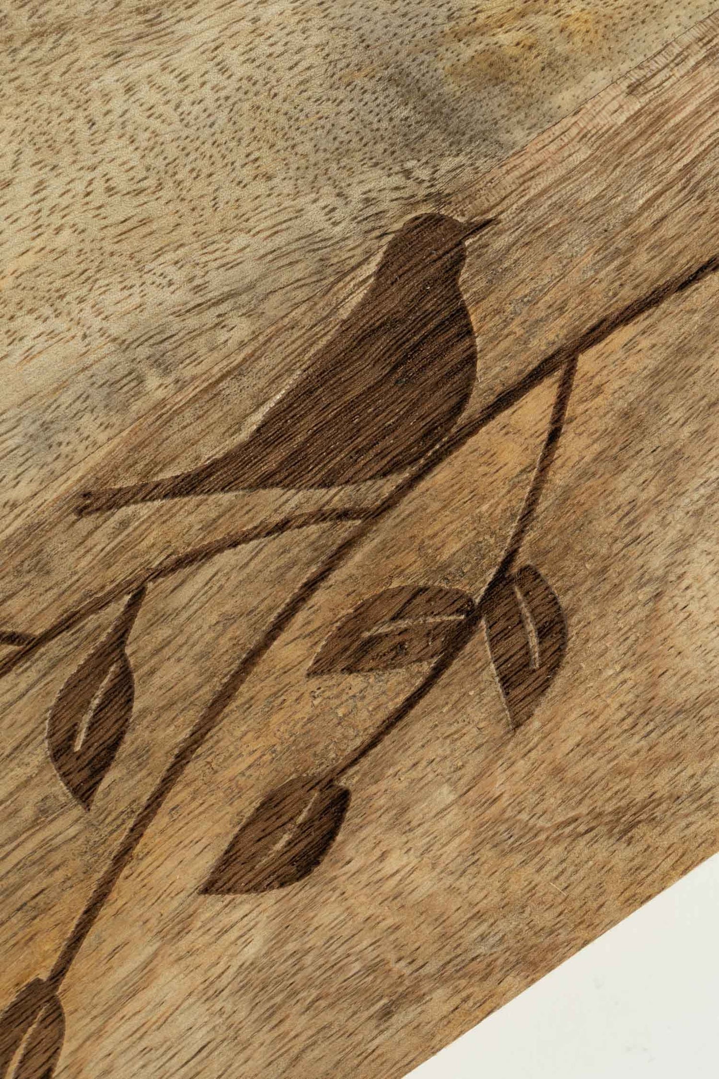 Serving board bird/branch mango wood 8.5Lx6 nat