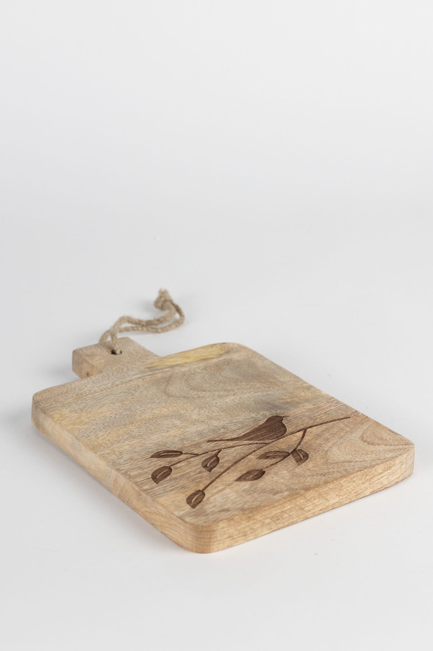 Serving board bird/branch mango wood 8.5Lx6 nat