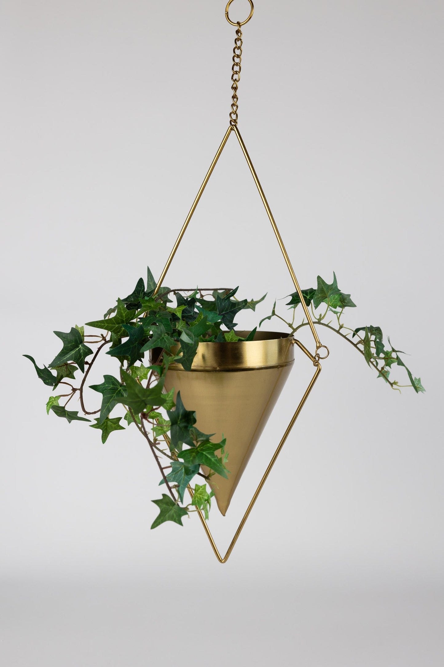 Planter hanging/swinging diamond iron 17H brass