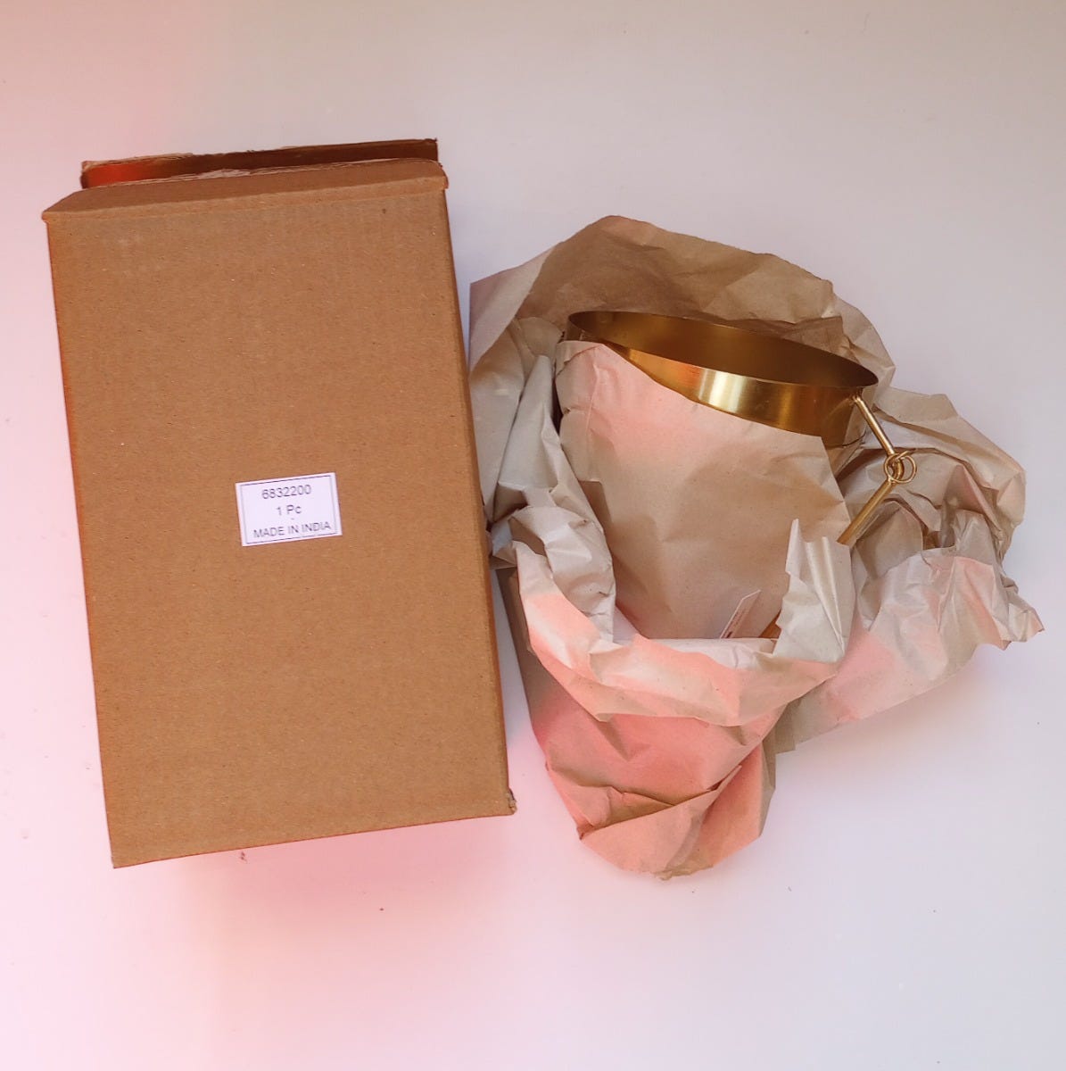 Planter hanging/swinging diamond iron 17H brass