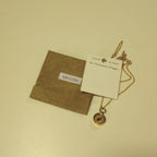 Necklace mini compass pend mtl/glass .6Dx32L br