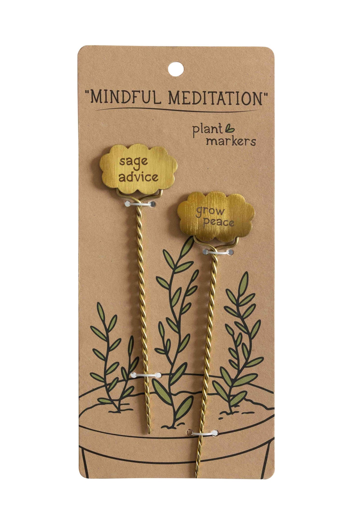 Plant markers S/2 meditation steel/br 6.5L brass