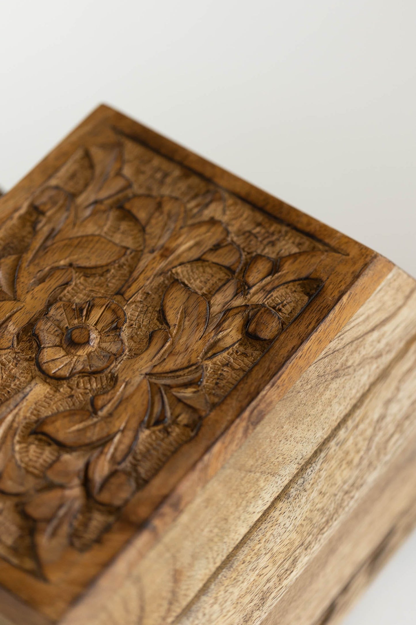 Mango Wood Carved Jewelry Box