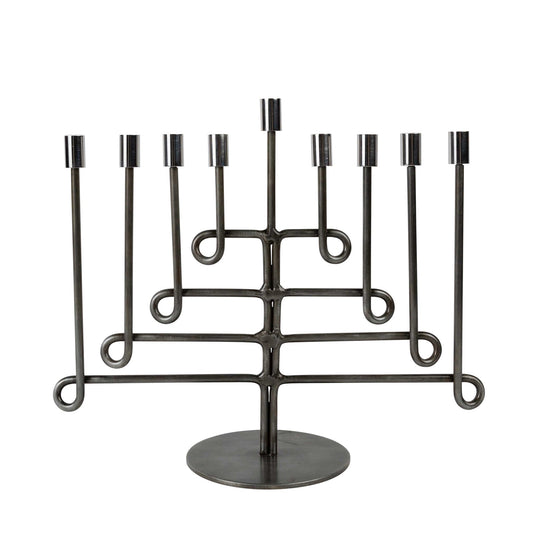 Antiqued Twisted Iron Menorah - Default Title (6832570)