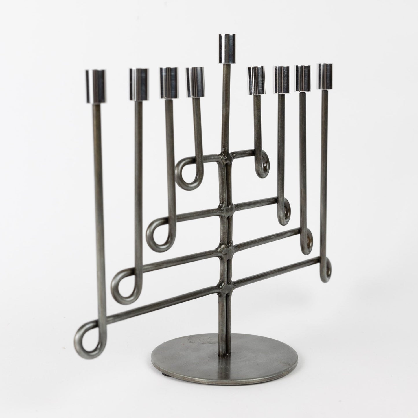 Antiqued Twisted Iron Menorah - Default Title (6832570)