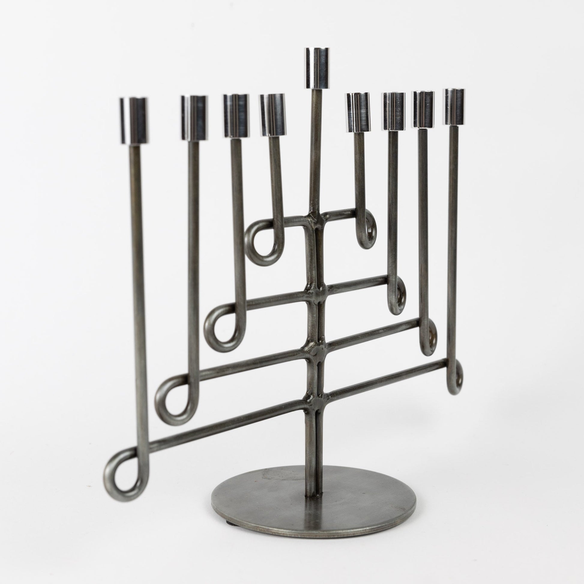 Antiqued Twisted Iron Menorah - Default Title (6832570)