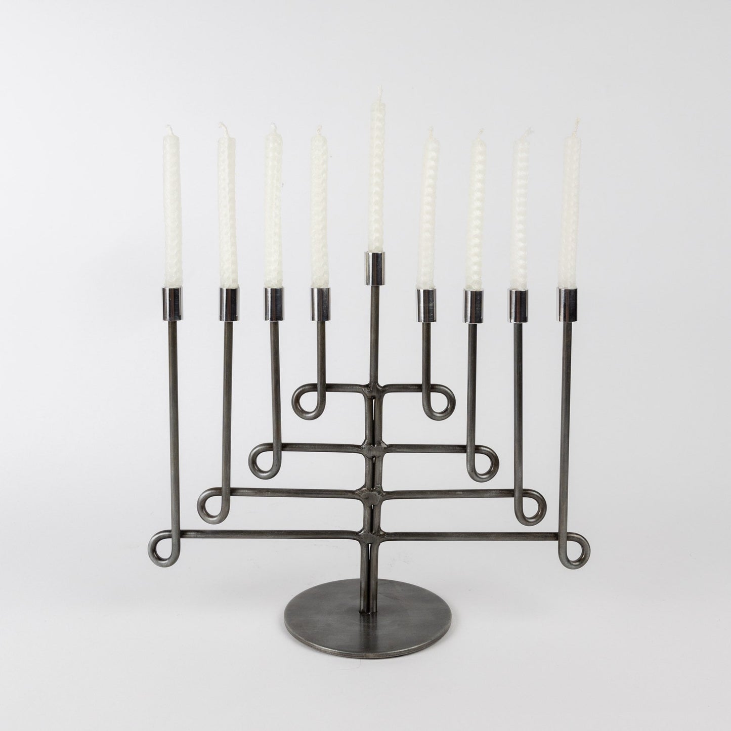 Antiqued Twisted Iron Menorah - Default Title (6832570)
