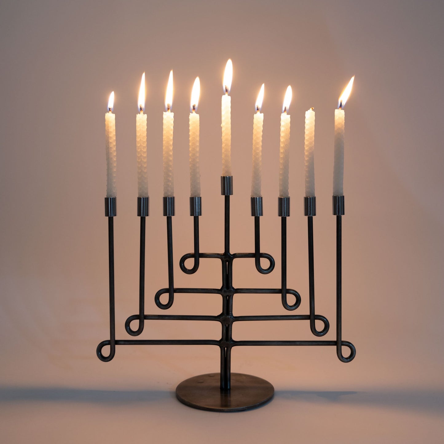 Antiqued Twisted Iron Menorah - Default Title (6832570)