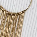 Earrings hoop w/fringe bars iron 3.75L brass