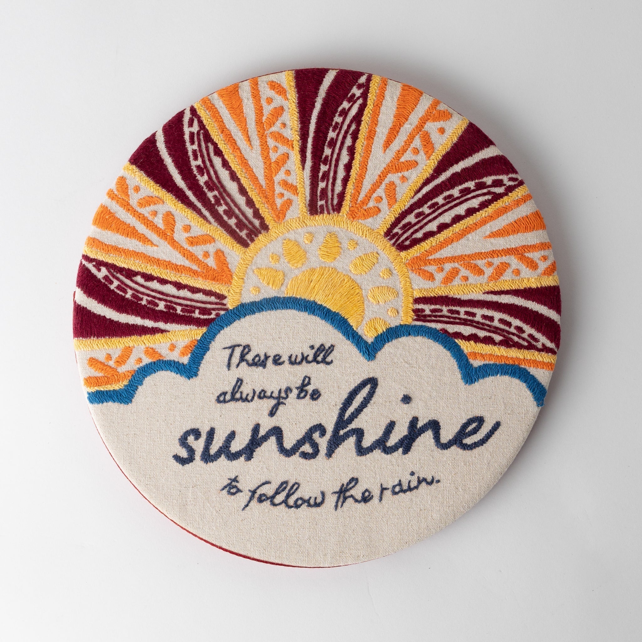 Wall art sunshine crcl cttn/wd 10D rd/yel/orng/blu