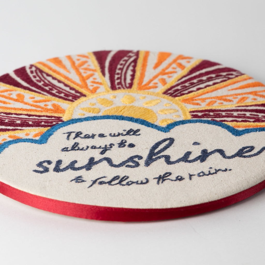 Wall art sunshine crcl cttn/wd 10D rd/yel/orng/blu
