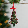 Ornament tree stuffed M/3 emb cttn 5.5L grn/red