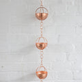 Rain chain w/11 round cups iron 7ft L copper