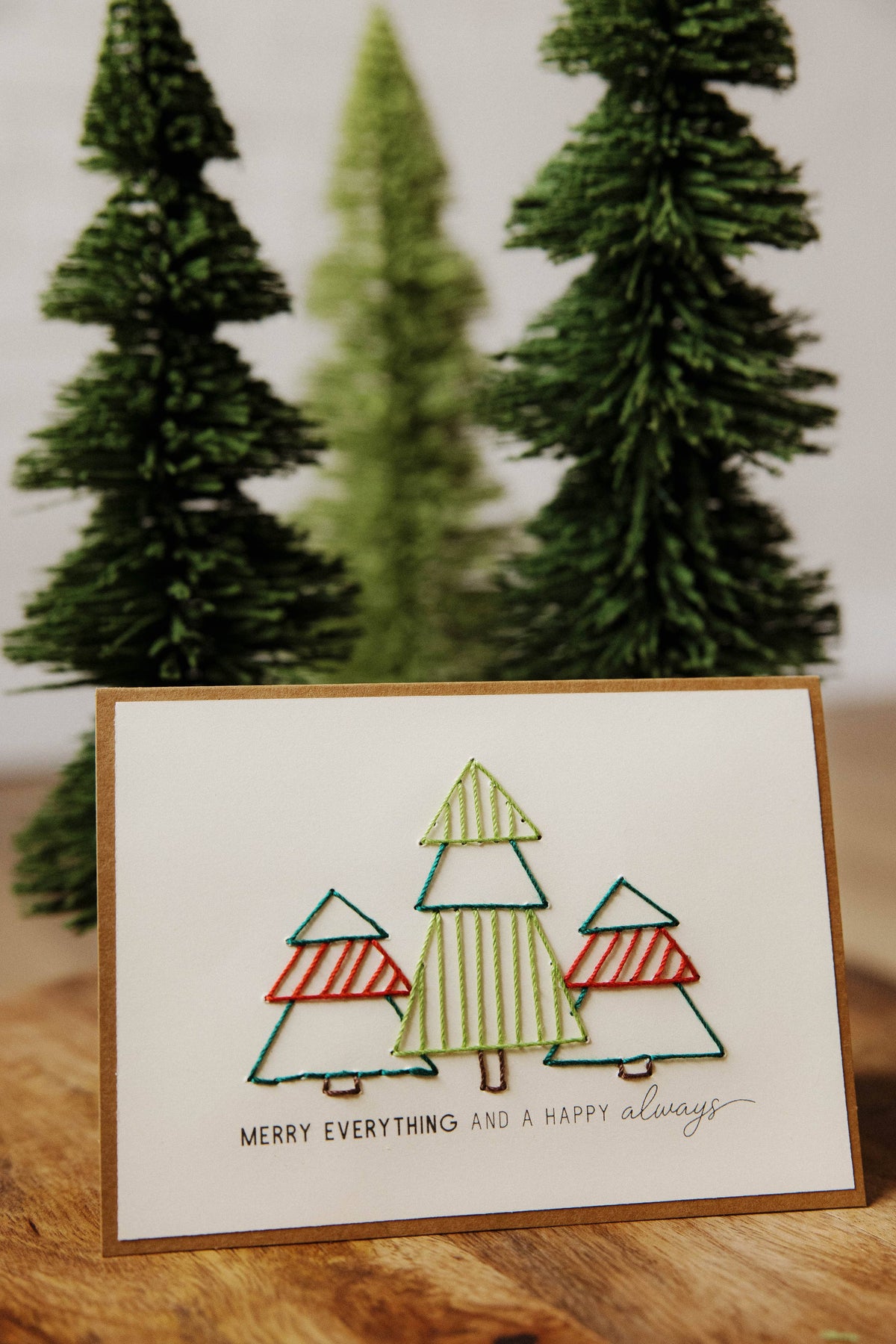 Merry Everything Hand Stitched Greeting Cards, Set of 4