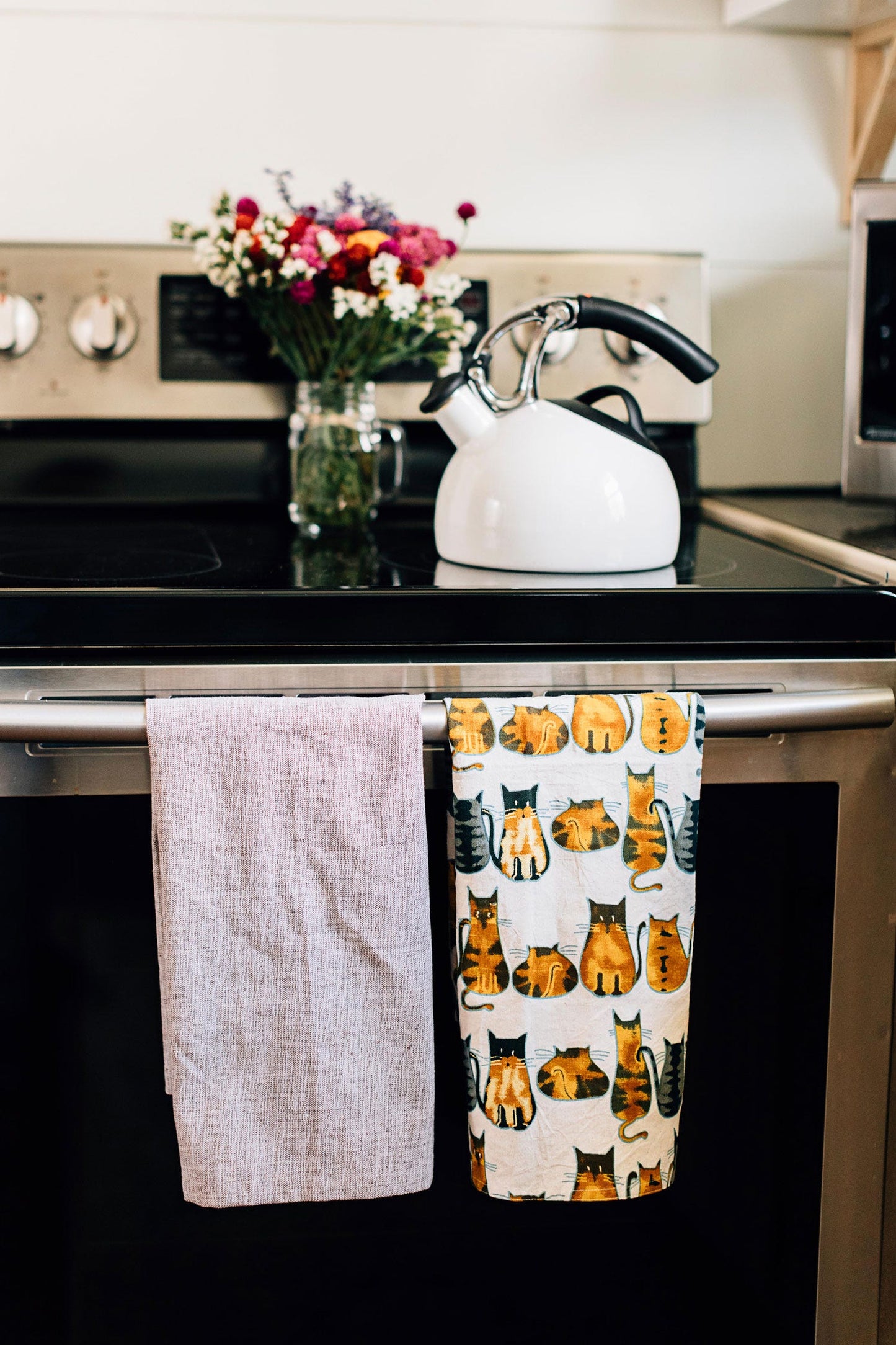 Cotton Tea Towel, Cats