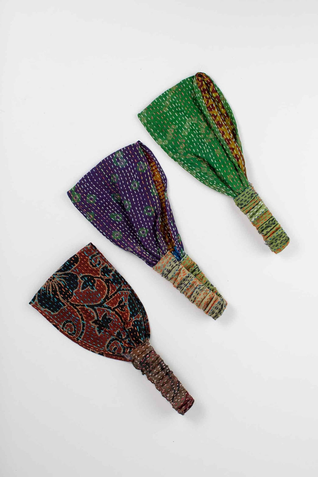 Headband kantha stitch M/2 sari silk 4.5W asst