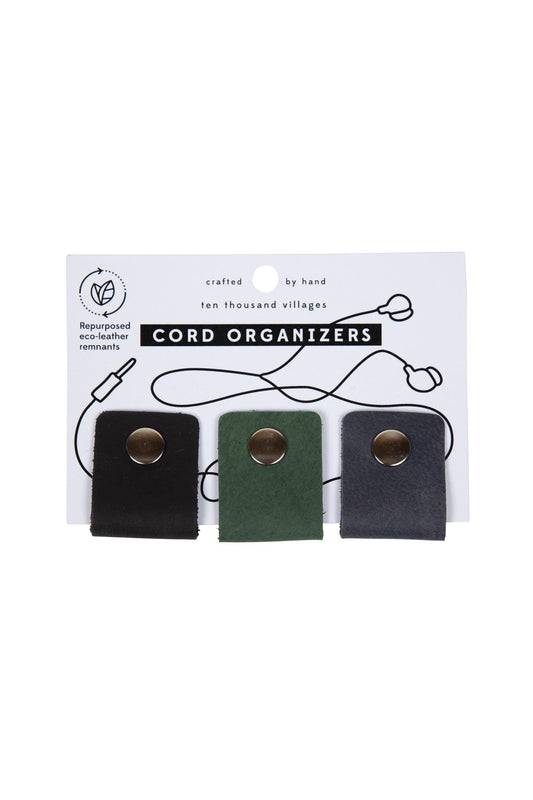 Cord organizers set/3 w/card M/3 lthr 1.25W asst