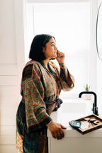 Bathrobe kantha stitch patches sari 40L asst