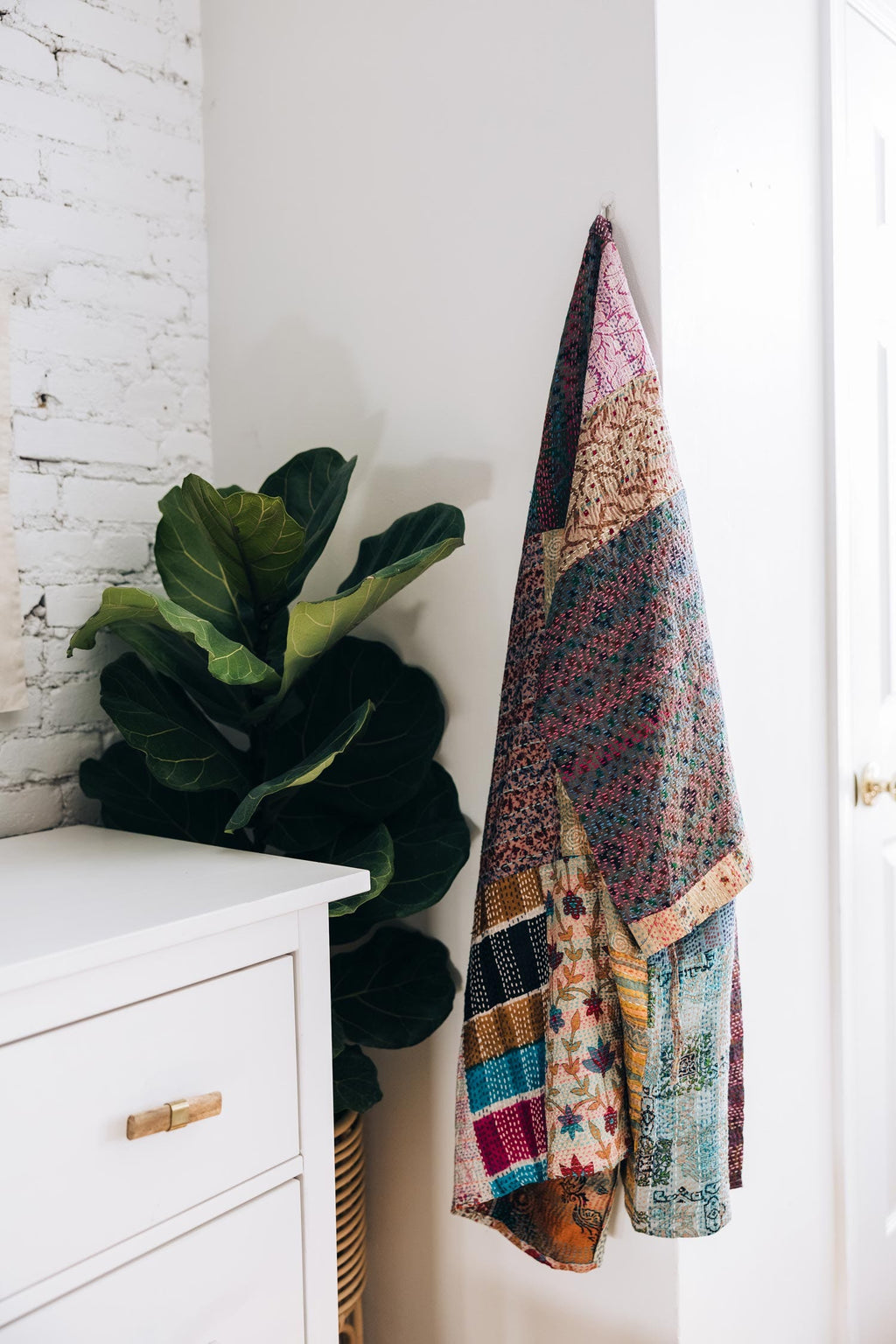 Bathrobe kantha stitch patches sari 40L asst