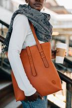 Bag shoulder 2 straps eco-leather 13Hx12W brown