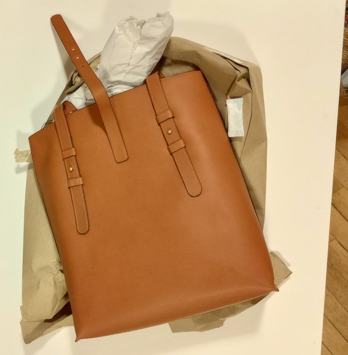 Bag shoulder 2 straps eco-leather 13Hx12W brown