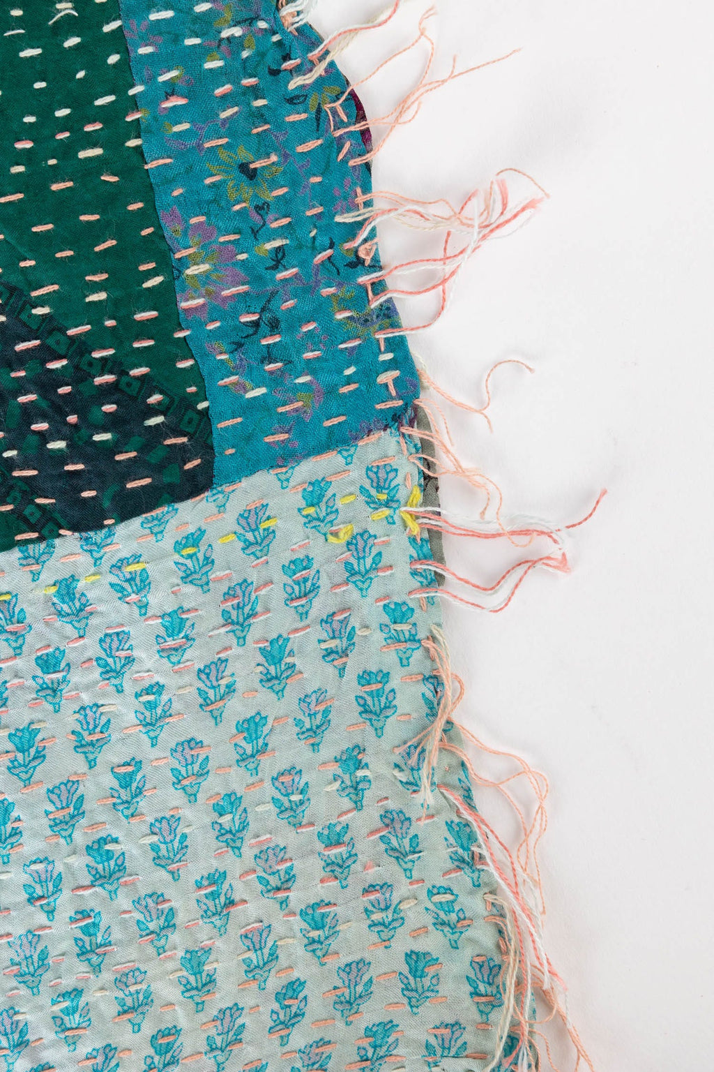 Shawl kantha patchwork upcycled sari 85x35 asst