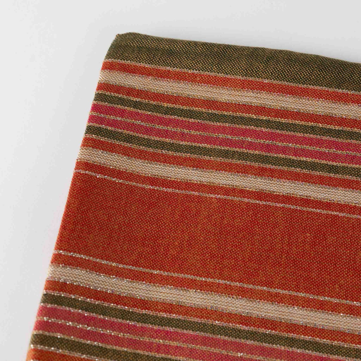 Scarf autumn stripes viscose 72x28 rust/grn/yel