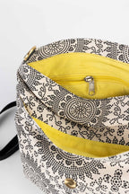 Backpack travel circle design canvas 14W blk/wht