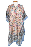 Topper floral/checks cotton/silk OSFM pastel/black